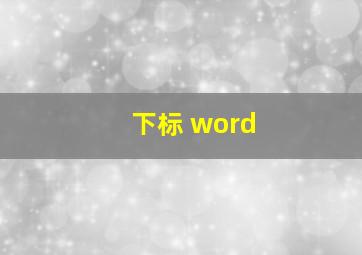 下标 word